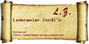 Ledermeier Zorán névjegykártya